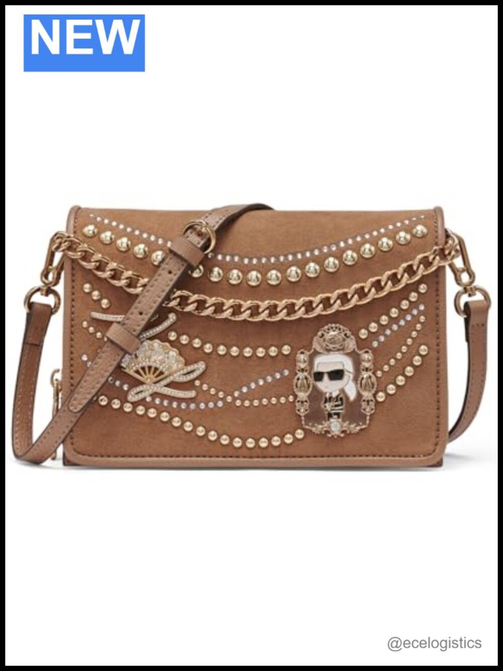 Leather Hobo Crossbody Bag with Pearl Embellishments Magnetic Closure
